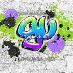 gu in Graffiti Grunge style - 3D name wallpaper