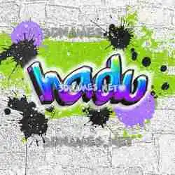 hadu in Graffiti Grunge style - 3D name wallpaper