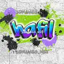 hafil in Graffiti Grunge style - 3D name wallpaper
