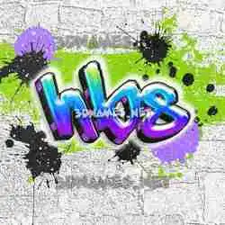 hbs in Graffiti Grunge style - 3D name wallpaper