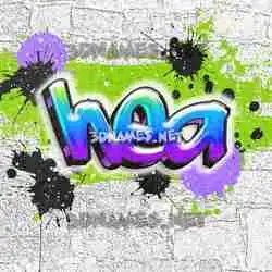 hea in Graffiti Grunge style - 3D name wallpaper
