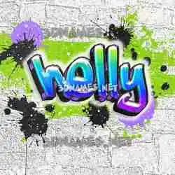 helly in Graffiti Grunge style - 3D name wallpaper