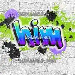 him in Graffiti Grunge style - 3D name wallpaper