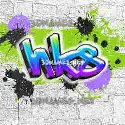 hks in Graffiti Grunge style - 3D name wallpaper
