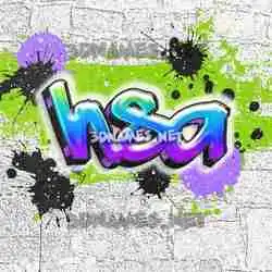 hsa in Graffiti Grunge style - 3D name wallpaper