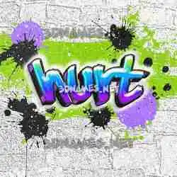 hurt in Graffiti Grunge style - 3D name wallpaper