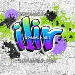 ilir in Graffiti Grunge style - 3D name wallpaper