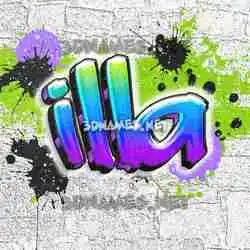 illa in Graffiti Grunge style - 3D name wallpaper
