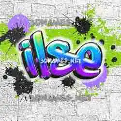 ilse in Graffiti Grunge style - 3D name wallpaper