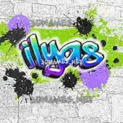ilyas in Graffiti Grunge style - 3D name wallpaper