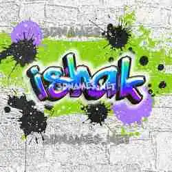 ishak in Graffiti Grunge style - 3D name wallpaper