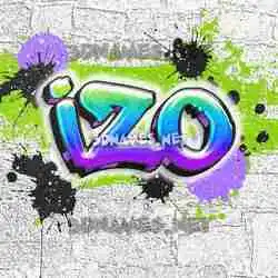 izo in Graffiti Grunge style - 3D name wallpaper