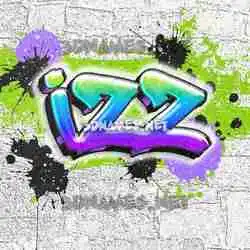 izz in Graffiti Grunge style - 3D name wallpaper