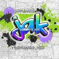 jak in Graffiti Grunge style - 3D name wallpaper