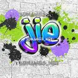 jie in Graffiti Grunge style - 3D name wallpaper