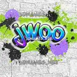 jwoo in Graffiti Grunge style - 3D name wallpaper