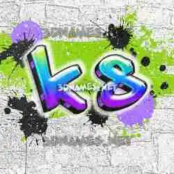 k s in Graffiti Grunge style - 3D name wallpaper