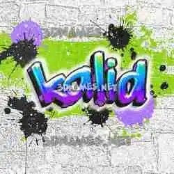 kalid in Graffiti Grunge style - 3D name wallpaper