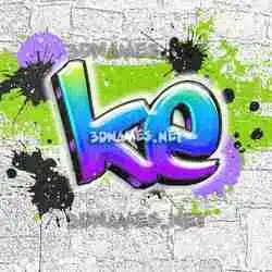 ke in Graffiti Grunge style - 3D name wallpaper