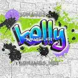 kelly in Graffiti Grunge style - 3D name wallpaper