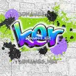 ker in Graffiti Grunge style - 3D name wallpaper