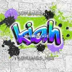 kiah in Graffiti Grunge style - 3D name wallpaper