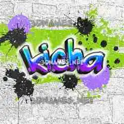 kicha in Graffiti Grunge style - 3D name wallpaper