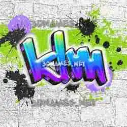 klm in Graffiti Grunge style - 3D name wallpaper
