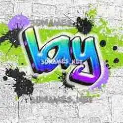 lay in Graffiti Grunge style - 3D name wallpaper
