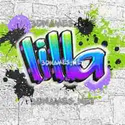 lilla in Graffiti Grunge style - 3D name wallpaper