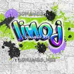 linoj in Graffiti Grunge style - 3D name wallpaper