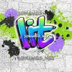 lit in Graffiti Grunge style - 3D name wallpaper