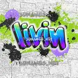 livin in Graffiti Grunge style - 3D name wallpaper