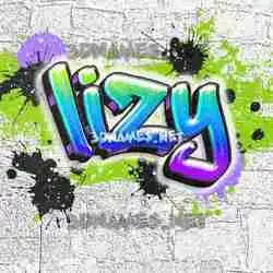 lizy in Graffiti Grunge style - 3D name wallpaper