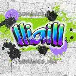 lliaill in Graffiti Grunge style - 3D name wallpaper