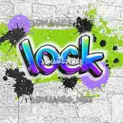 lock in Graffiti Grunge style - 3D name wallpaper