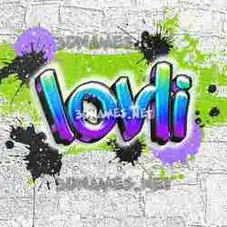 lovli in Graffiti Grunge style - 3D name wallpaper