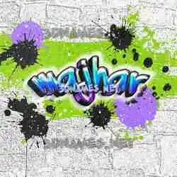 majhar in Graffiti Grunge style - 3D name wallpaper