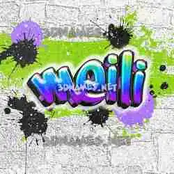 meili in Graffiti Grunge style - 3D name wallpaper