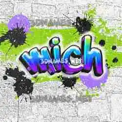 mich in Graffiti Grunge style - 3D name wallpaper