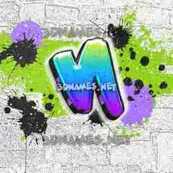 n in Graffiti Grunge style - 3D name wallpaper