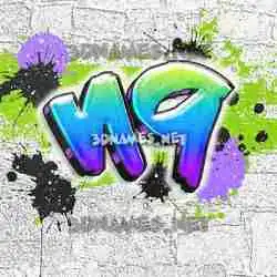 n9 in Graffiti Grunge style - 3D name wallpaper