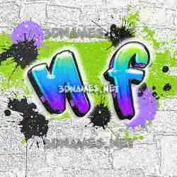 n f in Graffiti Grunge style - 3D name wallpaper