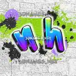 n h in Graffiti Grunge style - 3D name wallpaper