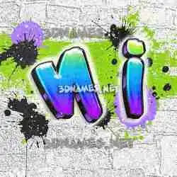 n i in Graffiti Grunge style - 3D name wallpaper