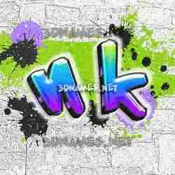 n k in Graffiti Grunge style - 3D name wallpaper
