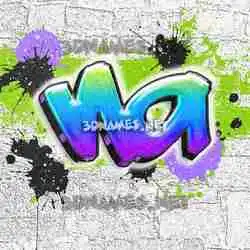 na in Graffiti Grunge style - 3D name wallpaper