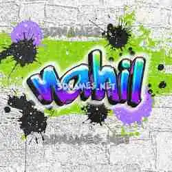 nahil in Graffiti Grunge style - 3D name wallpaper