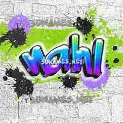 nahl in Graffiti Grunge style - 3D name wallpaper
