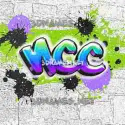 ncc in Graffiti Grunge style - 3D name wallpaper
